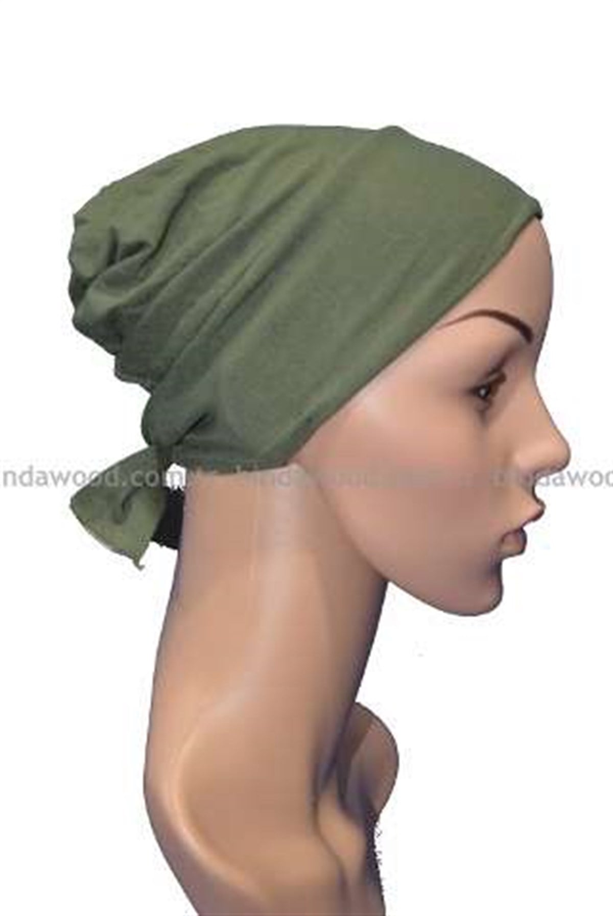 Haki Dikişsiz Tesettür Bone