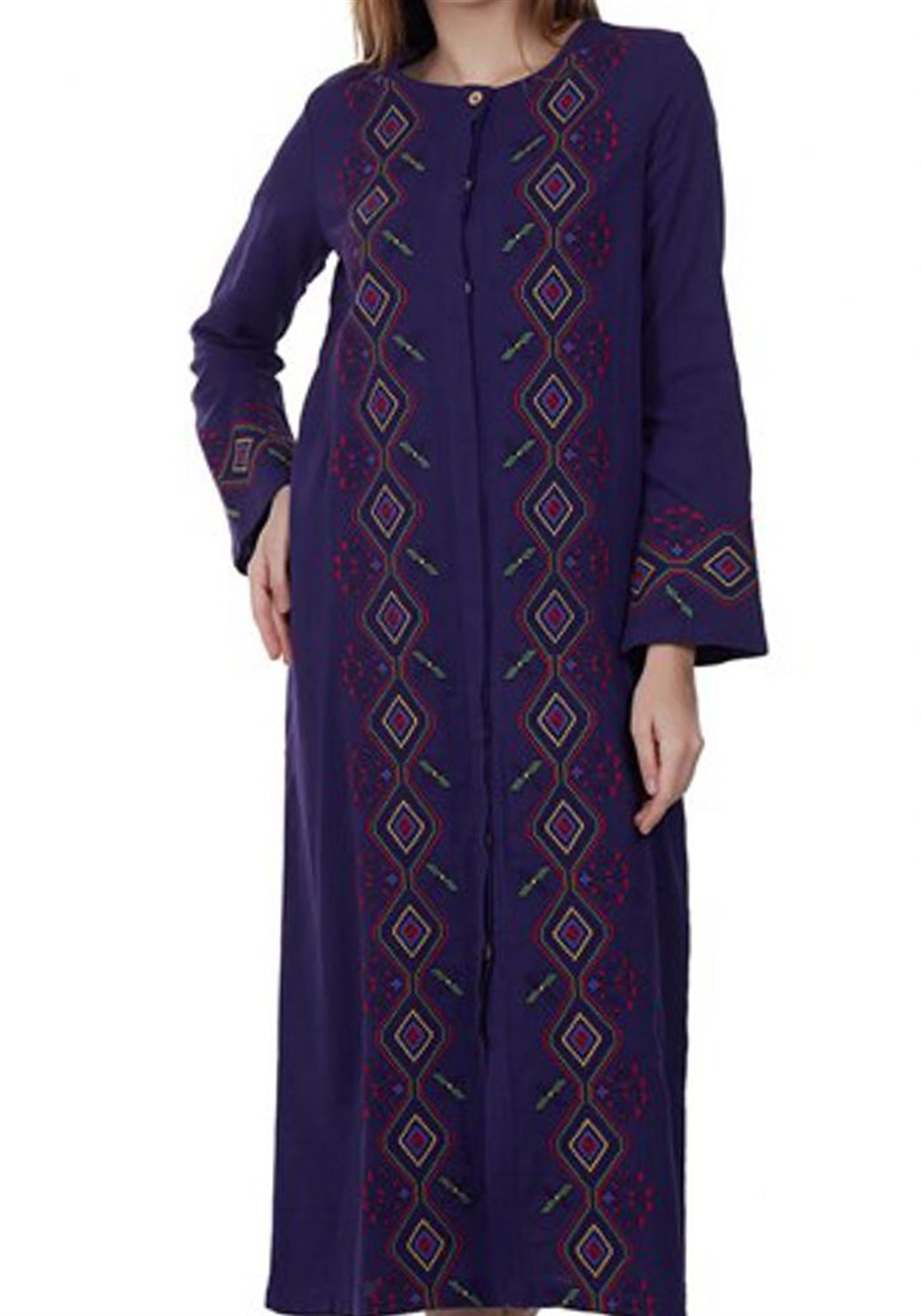 Kaftan Elbise Mor