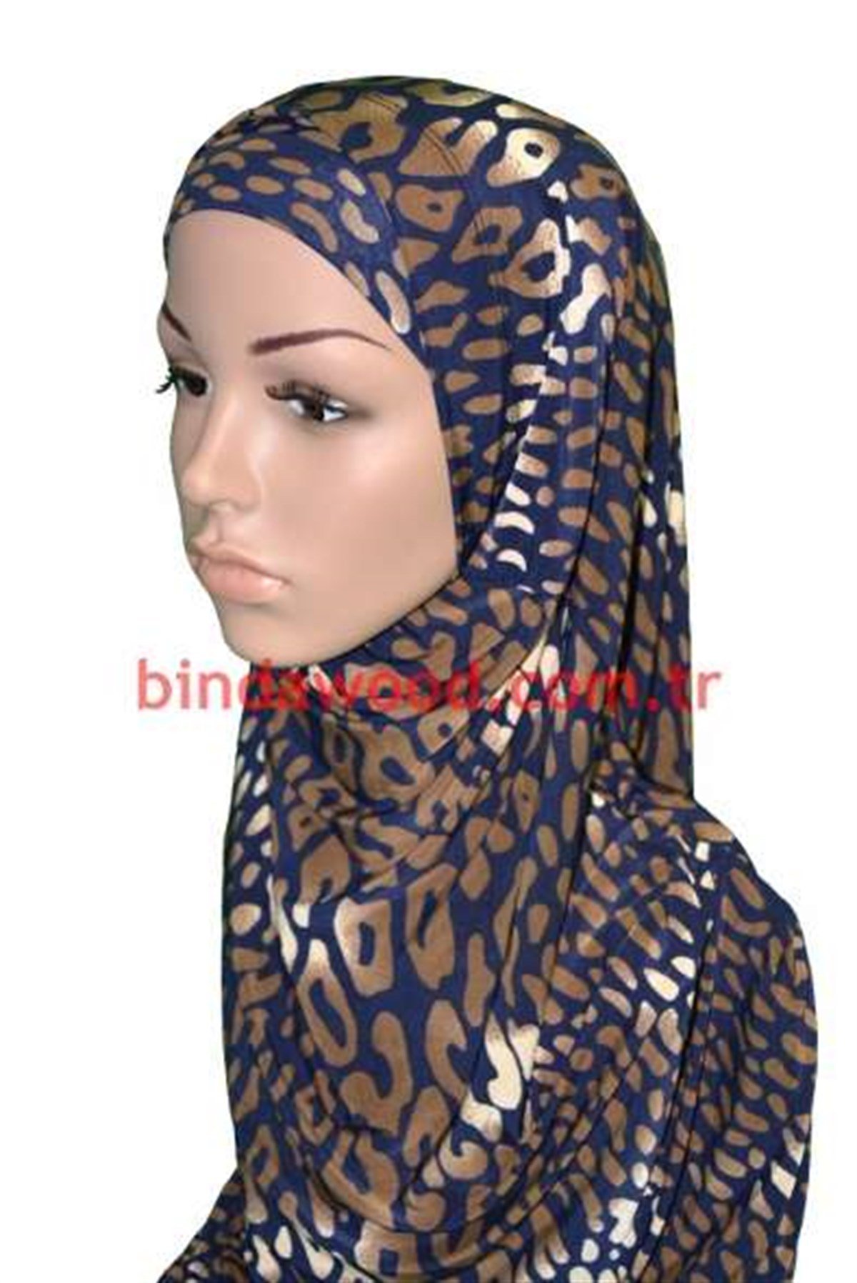 Kahve Ton Desenli Pratik Eşarp