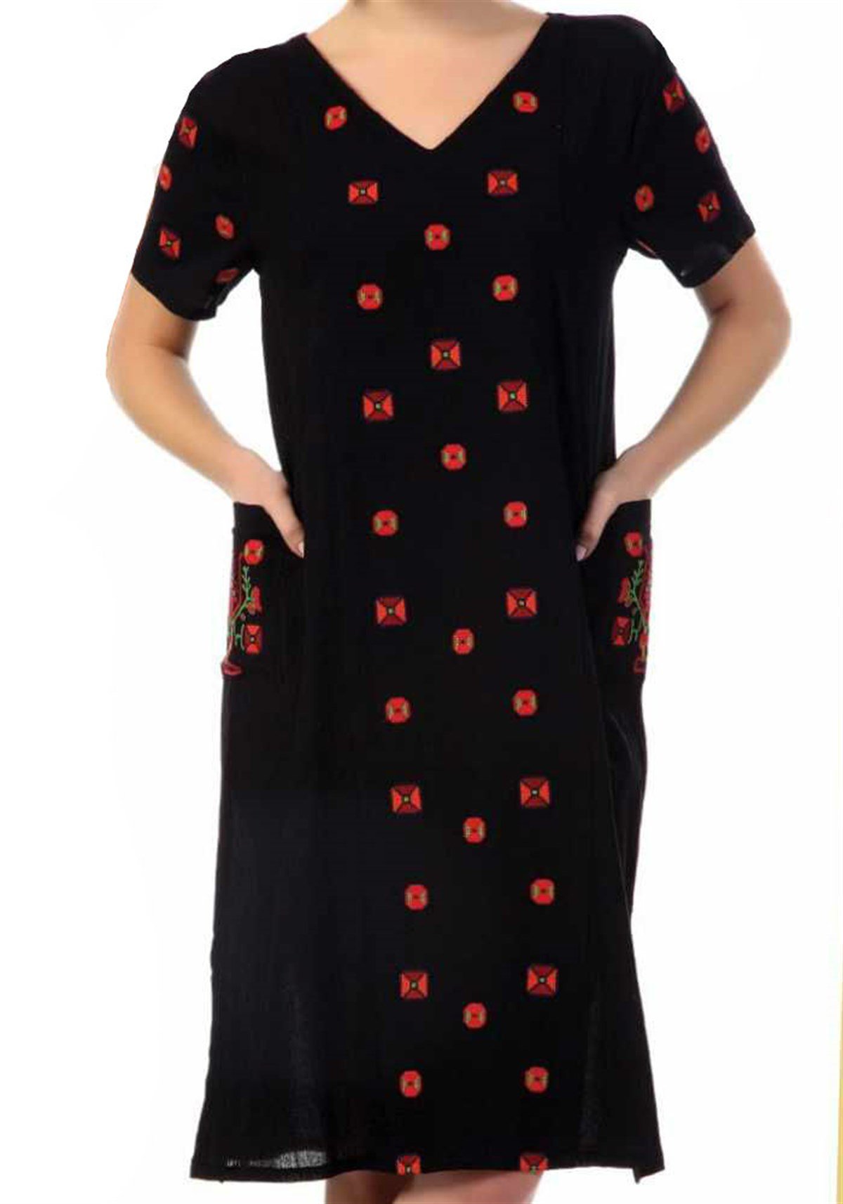 Kaneviçe Desenli Elbise