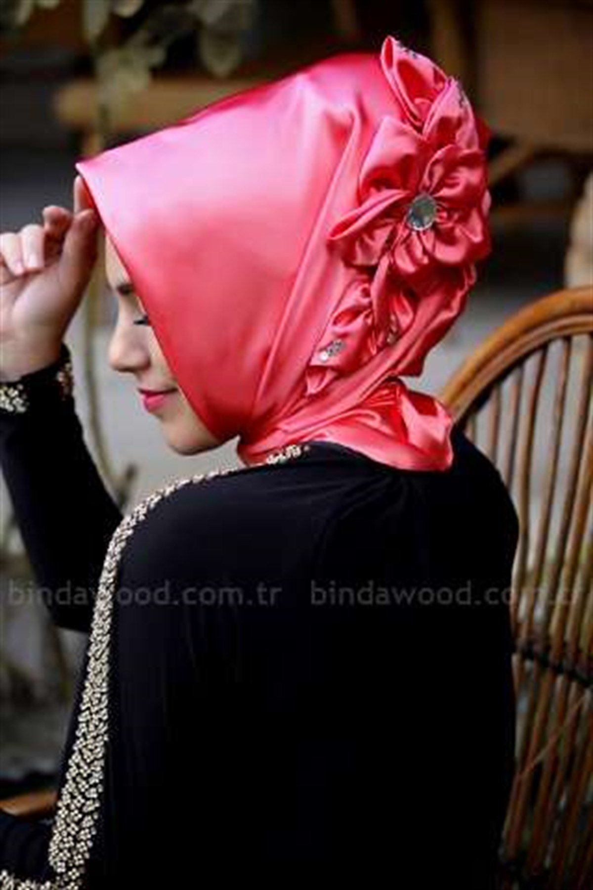 Kırmızı Bukleli Hazır Türban