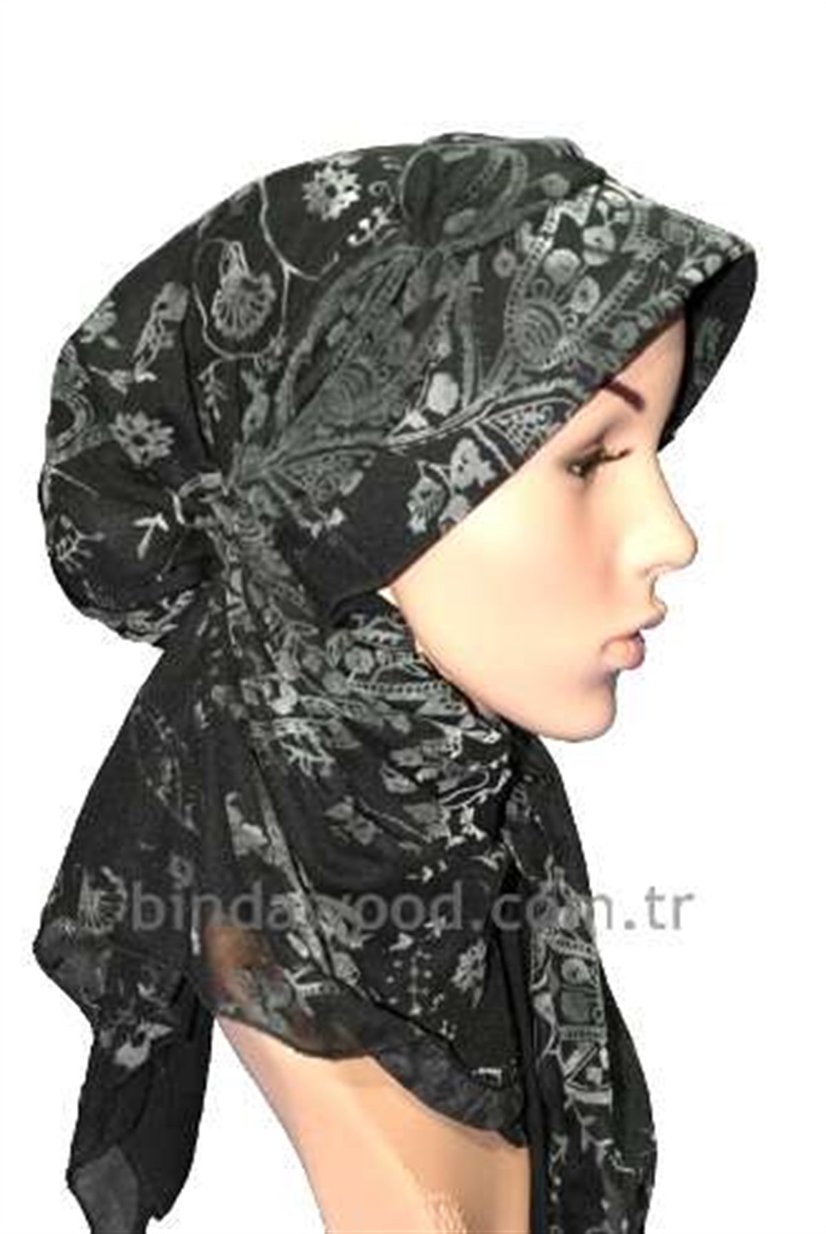 Kot Siyah Desenli Spor Hazır Türban