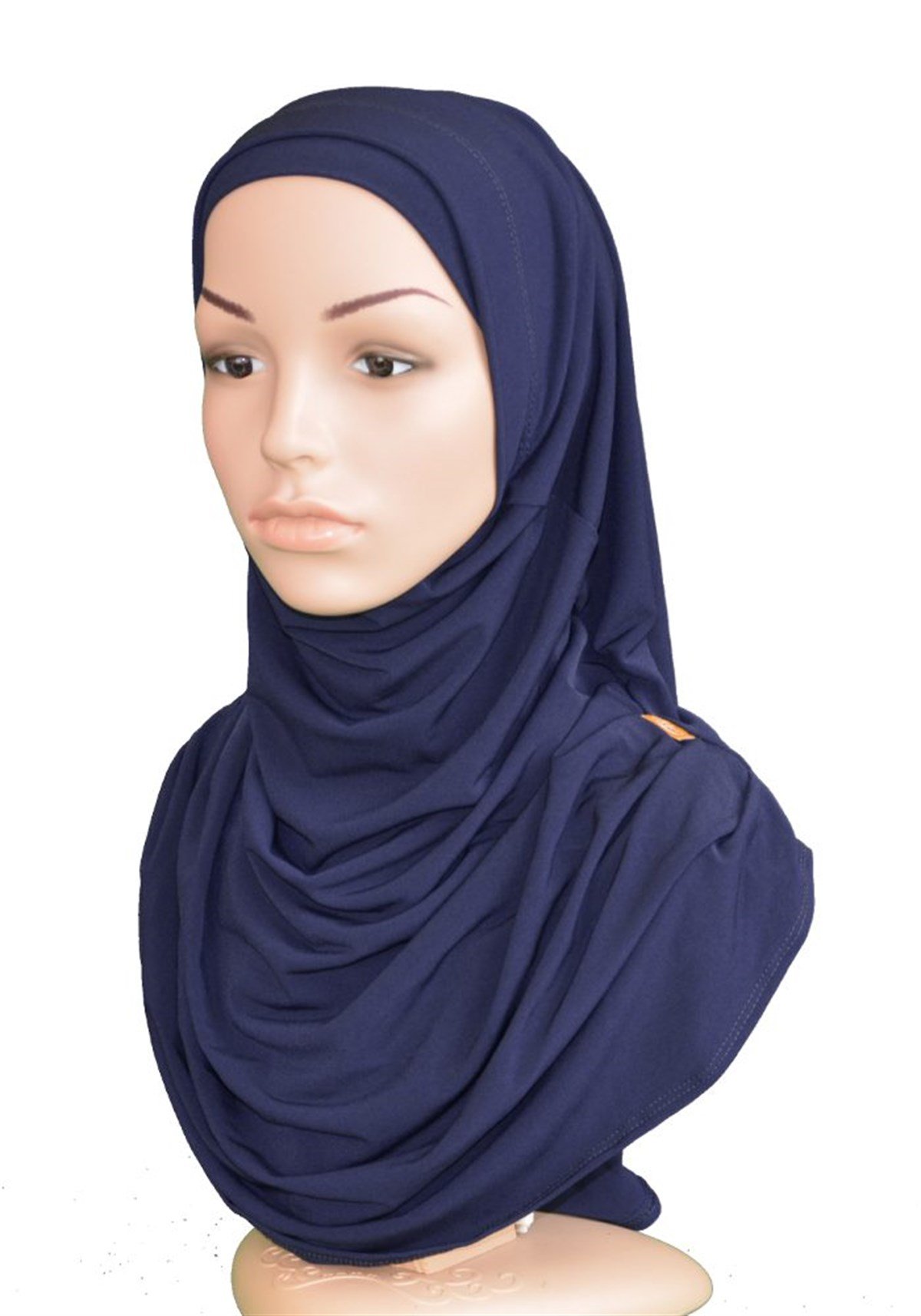 Koyu Lacivert Renkli Pratik Eşarp