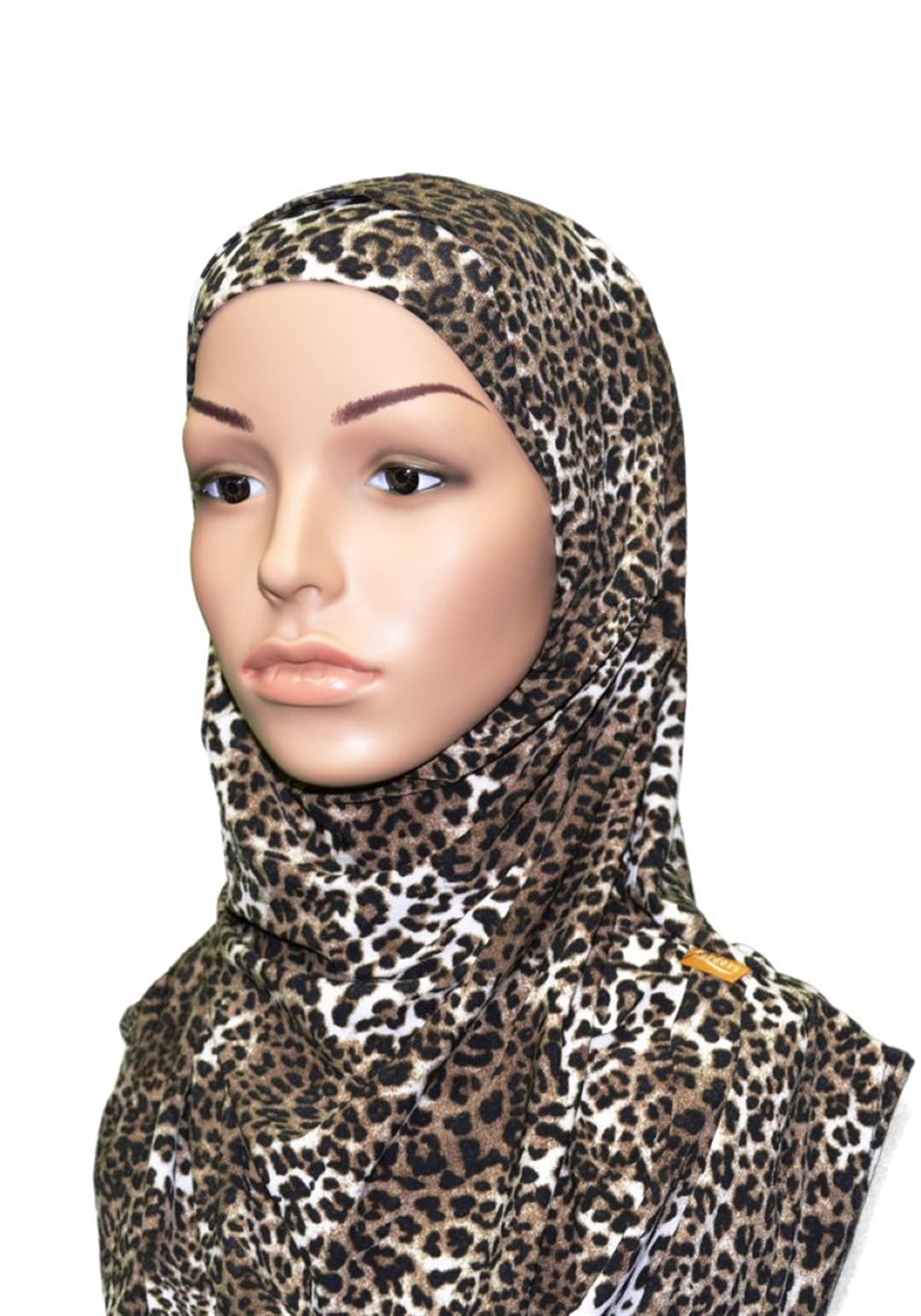Koyu Leopar Desen Pratik Eşarp