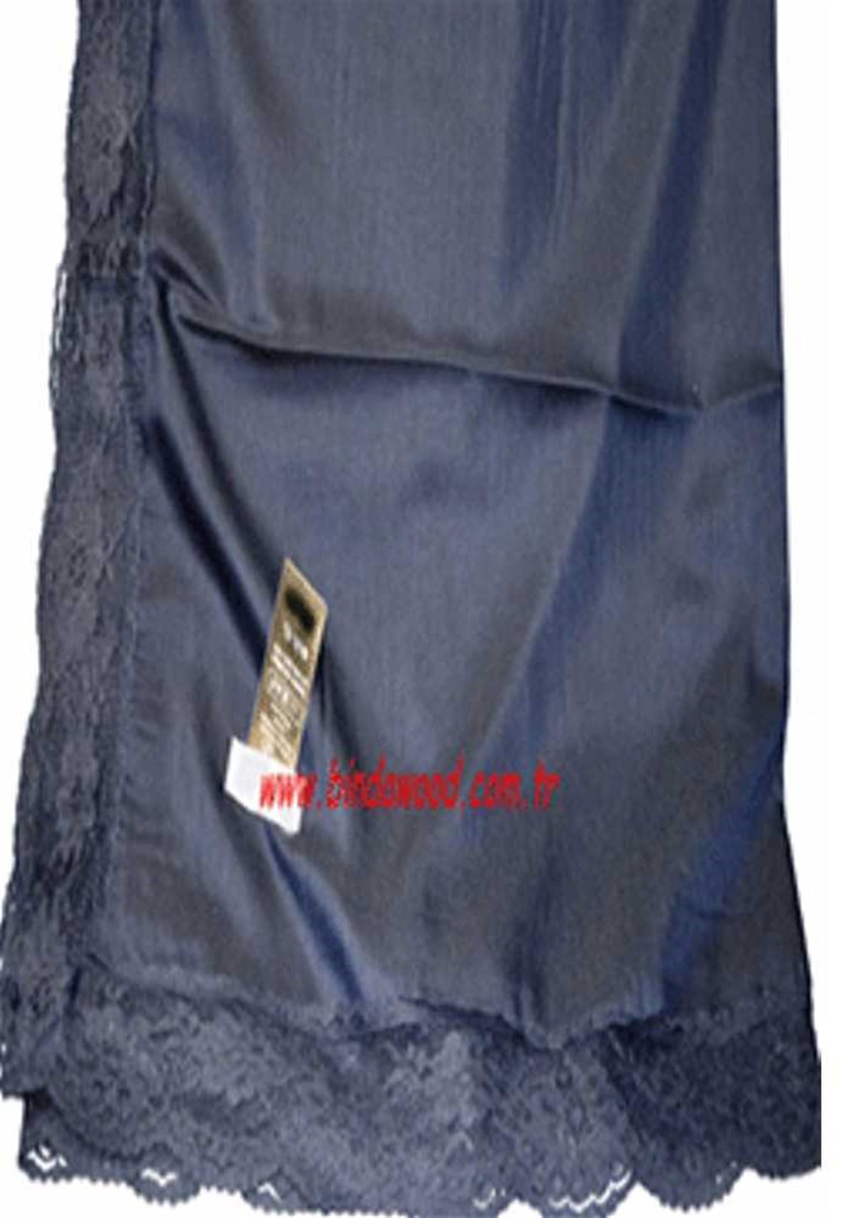 Lacivert Taşlanmış Dantelli Şal