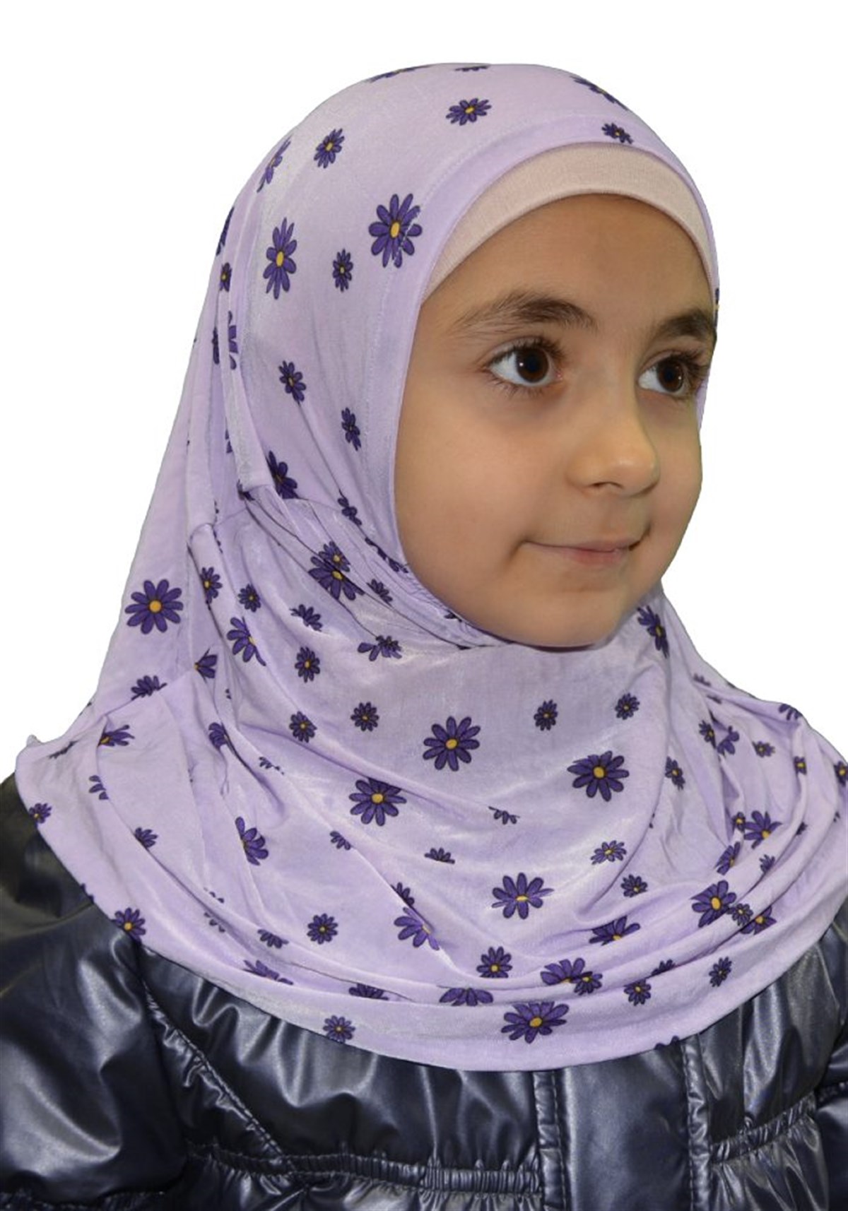 Lila Papatya Çocuk Pratik Eşarp