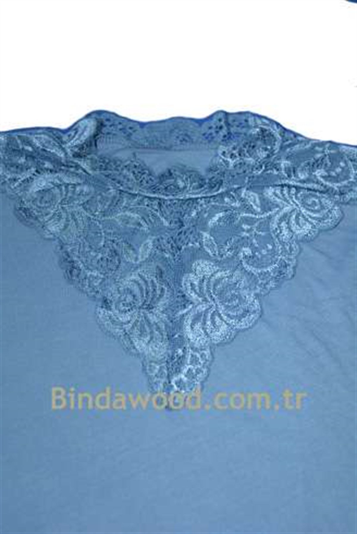 Mavi Dantelli Boyunluk