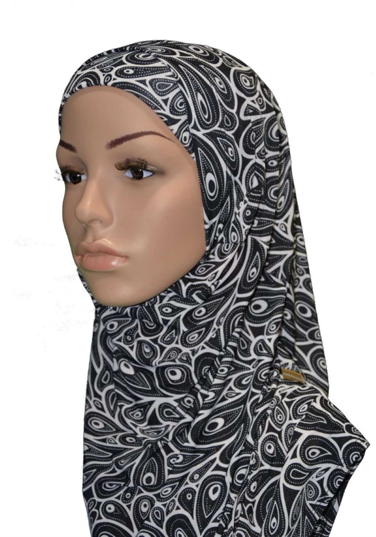 Otantik Siyah Fon Pratik Eşarp