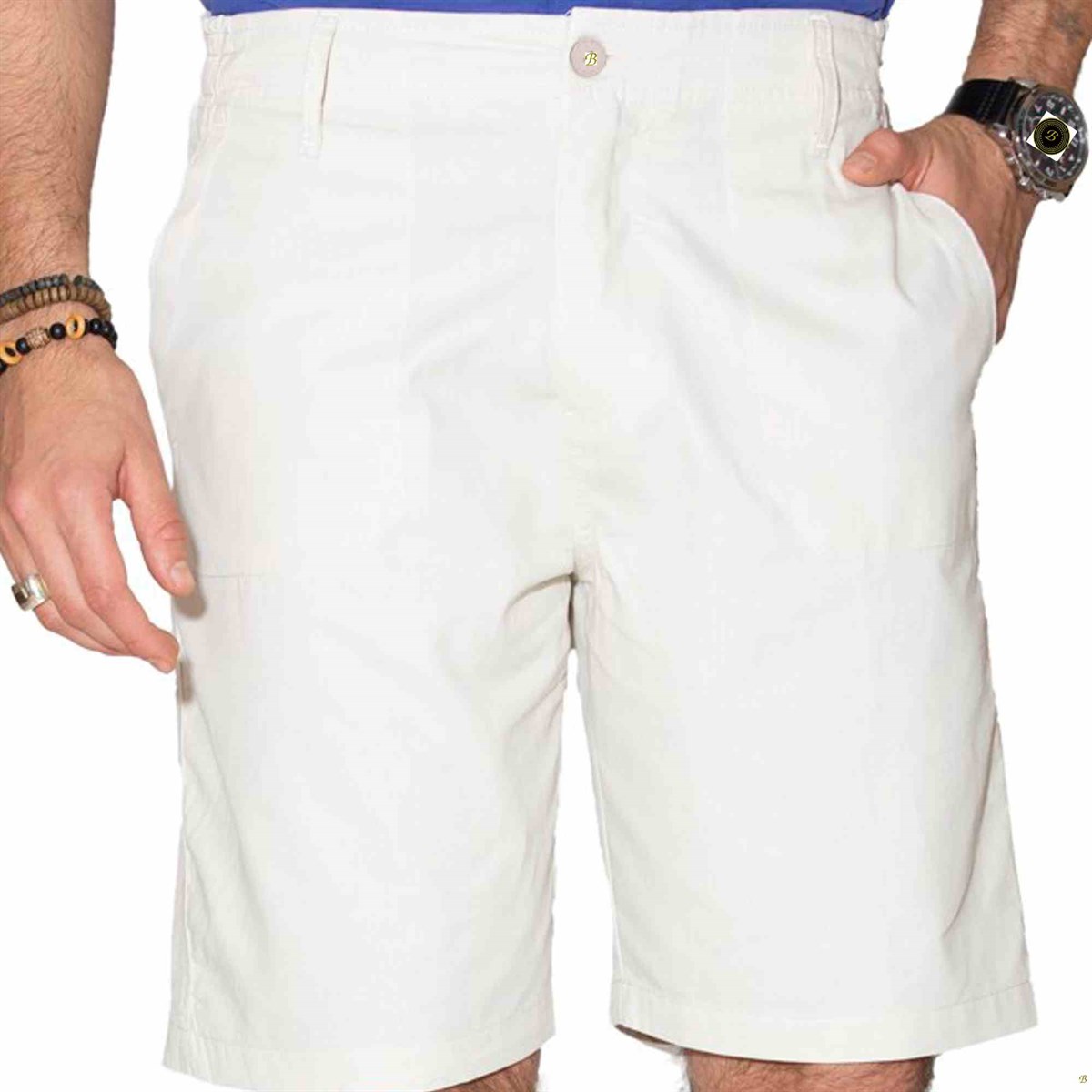 Pantolon Kısa Kemerli Beyaz 1119 0020