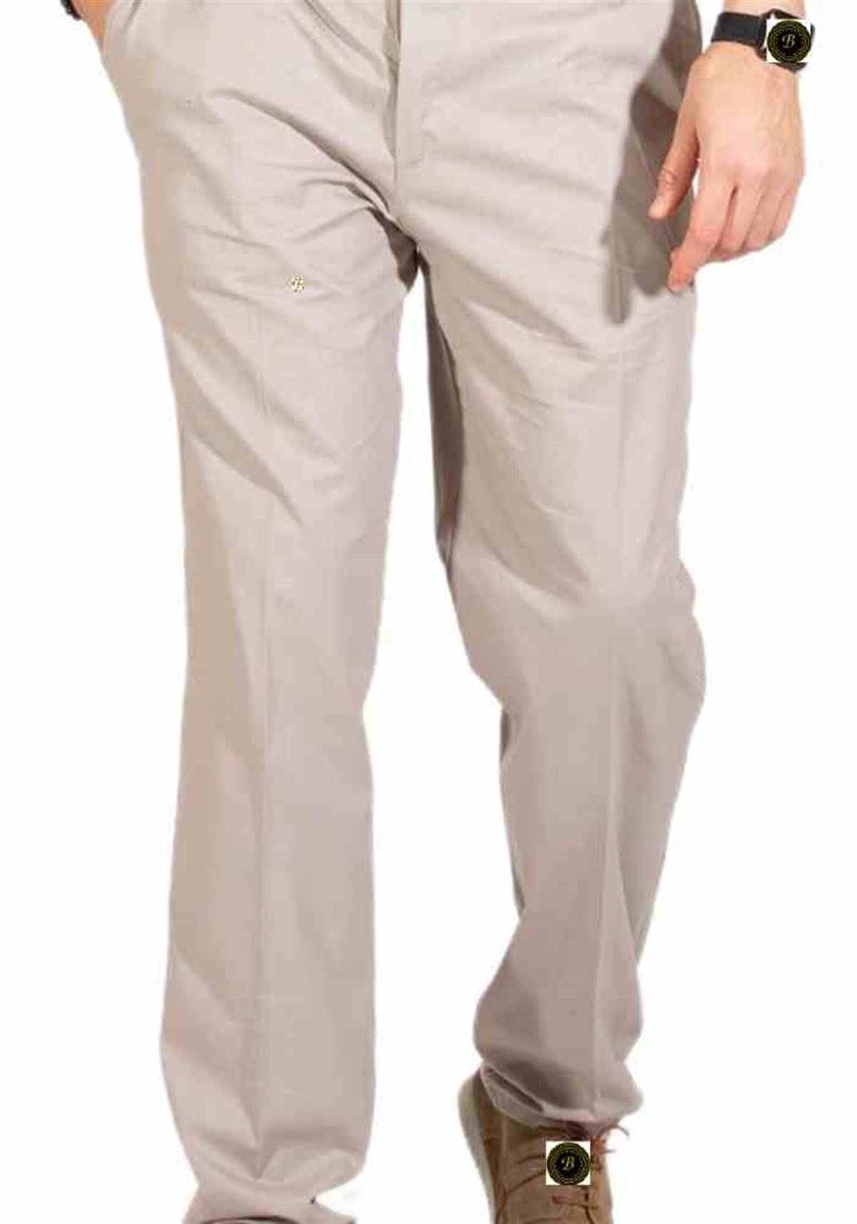 Pantolon Pamuk Gabardin Cepli Krem