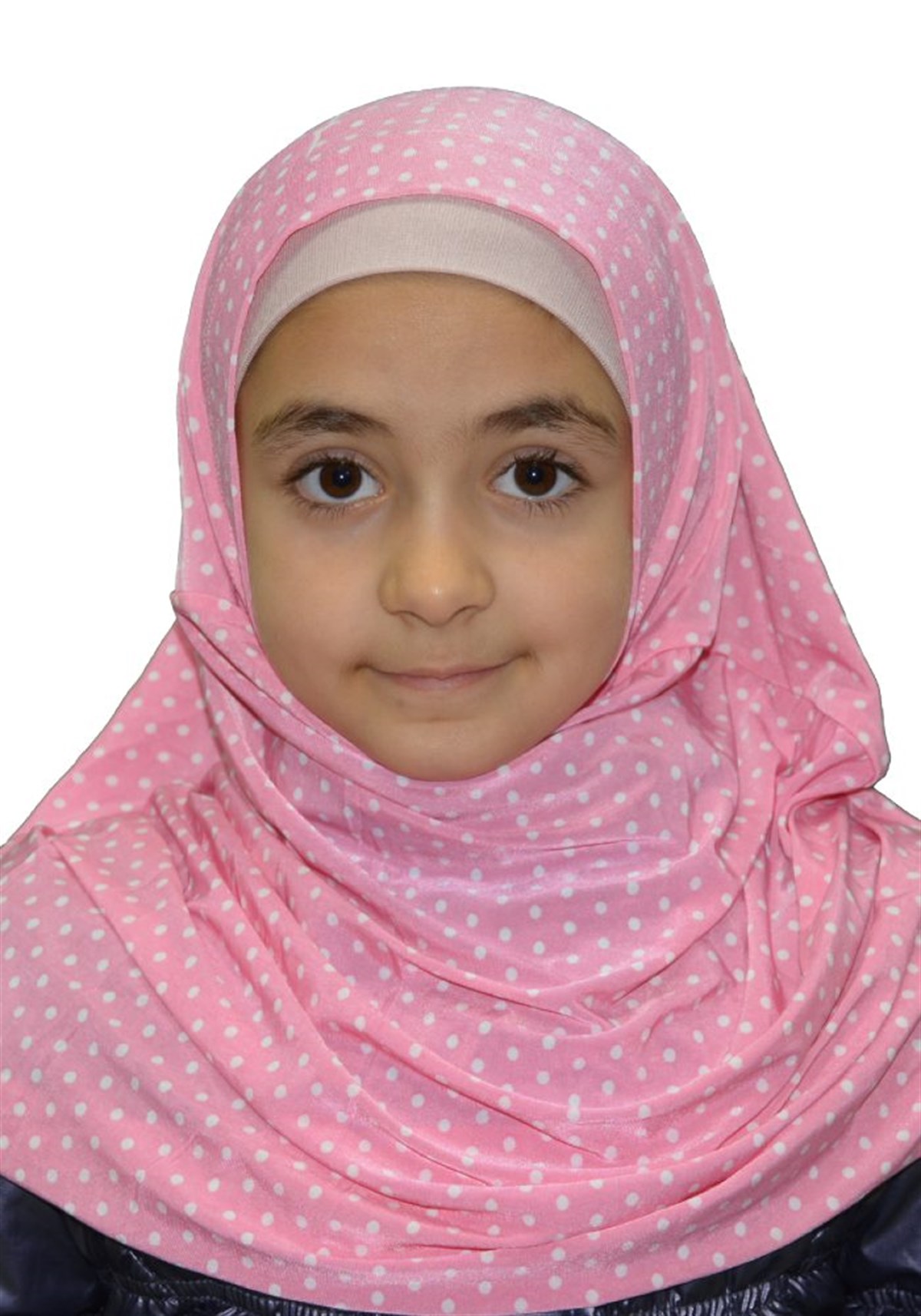 Pembe Puanlı Çocuk Pratik Eşarp