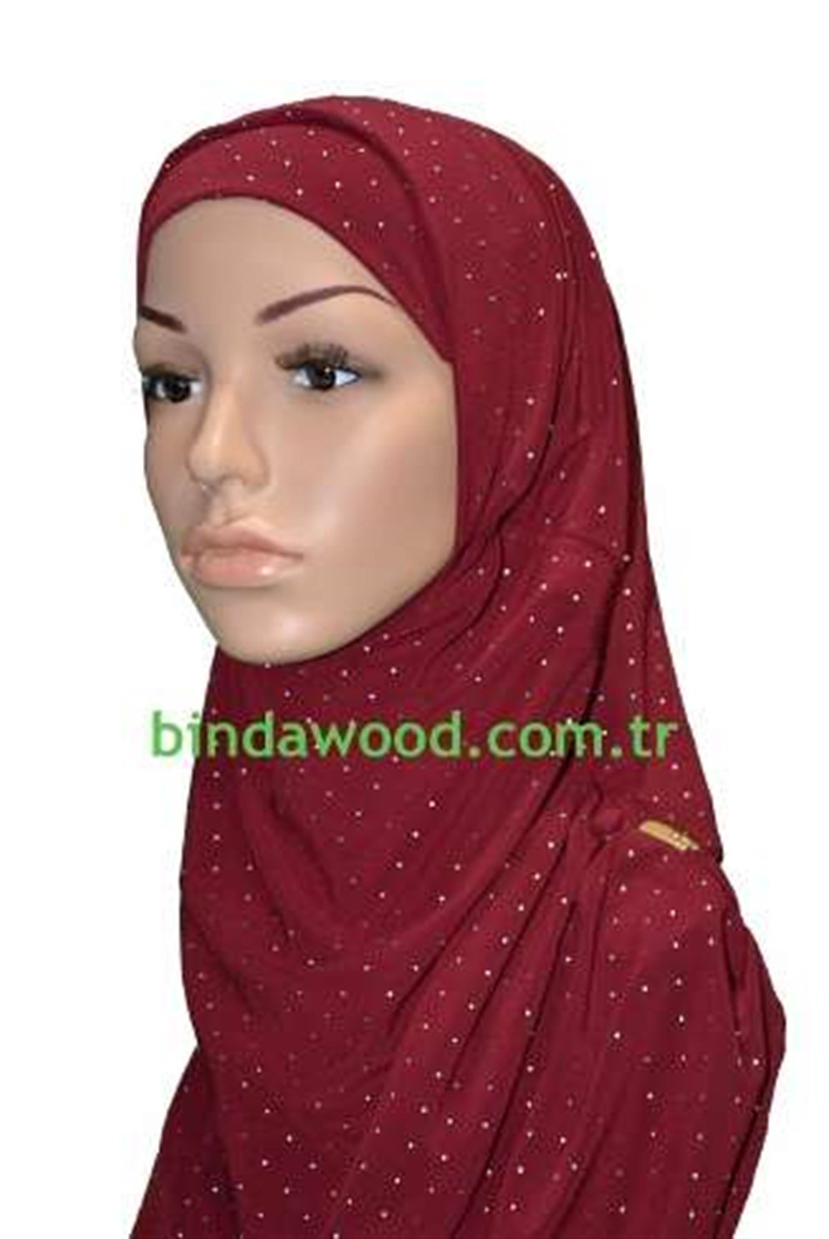 Pratik Eşarp Bordo Taşlı