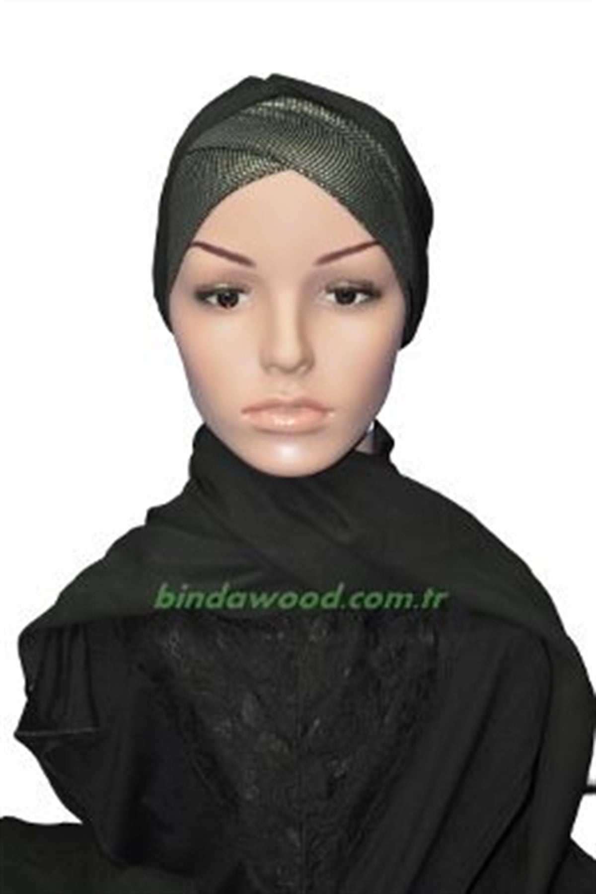 Şallı Bone Gri Siyah