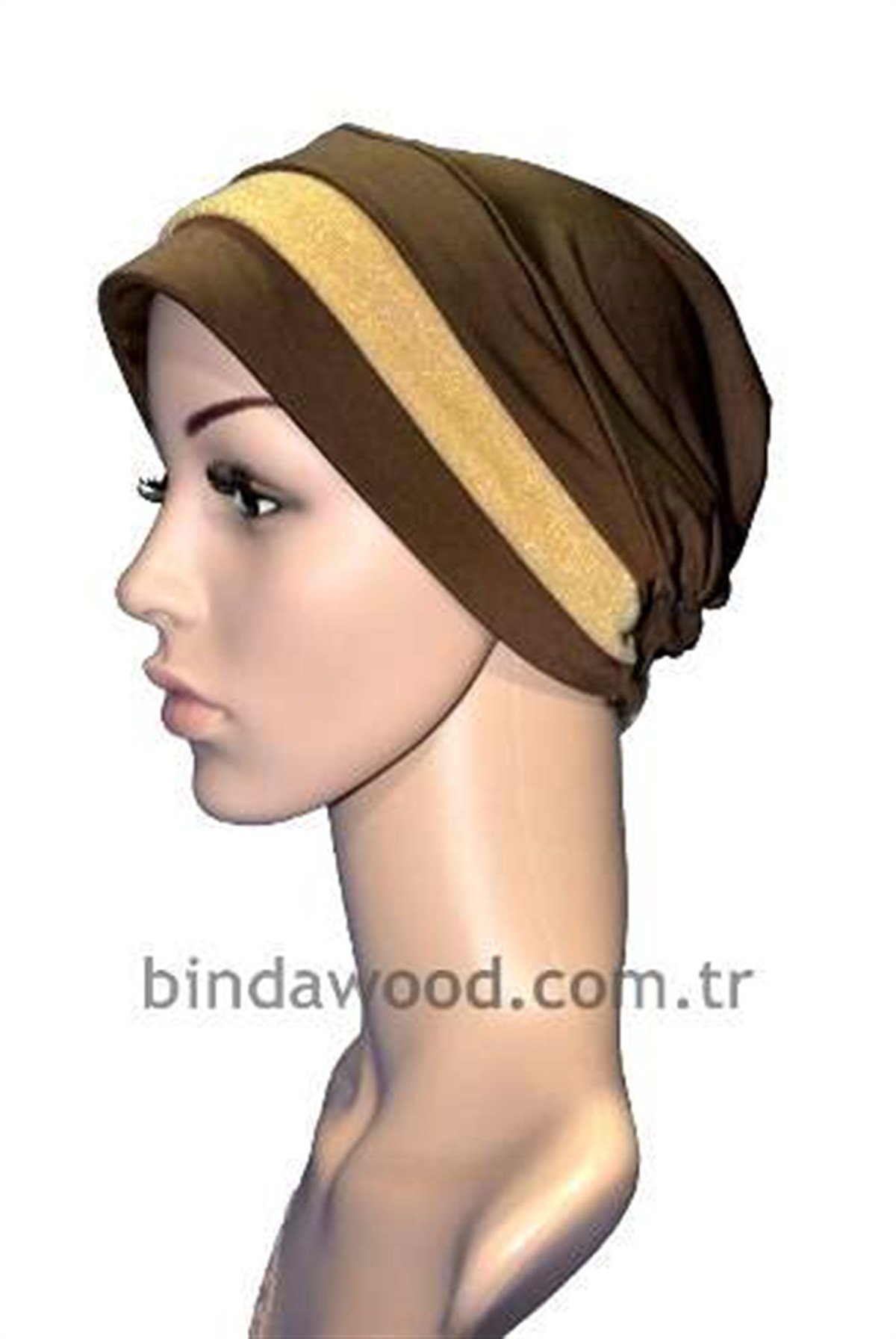 Sarı Simli Fantazi Abiye Türban Bone