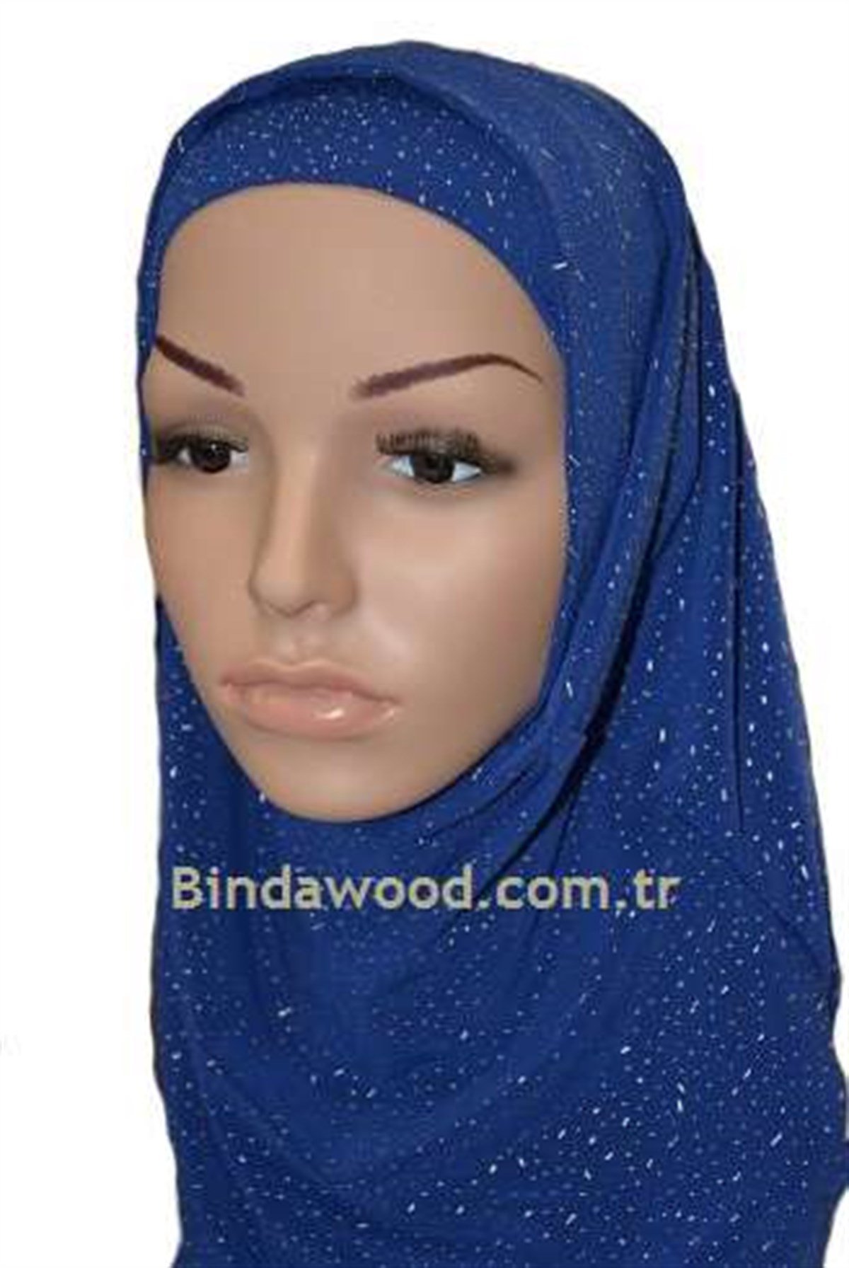 Sax Mavi Taşlı Pratik Eşarp