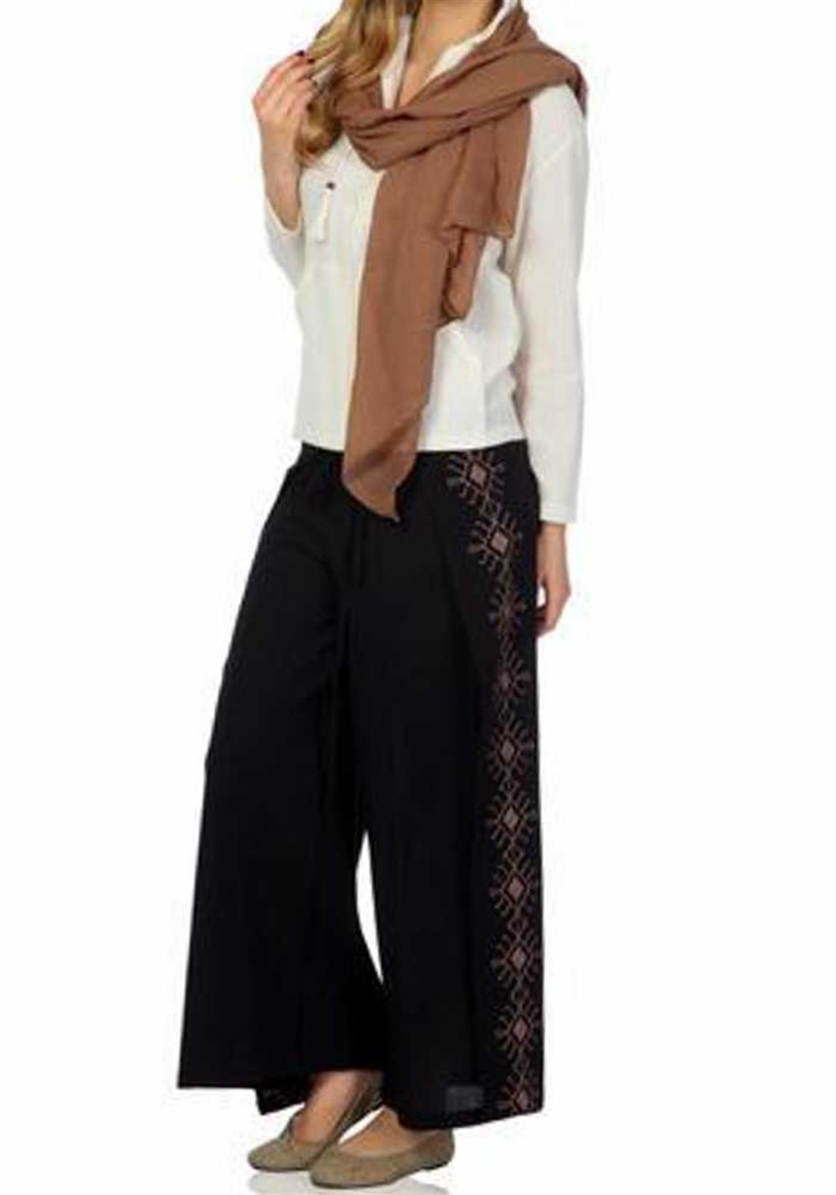 Şile Bezi Kapşonlu Bluz Takım Siyah