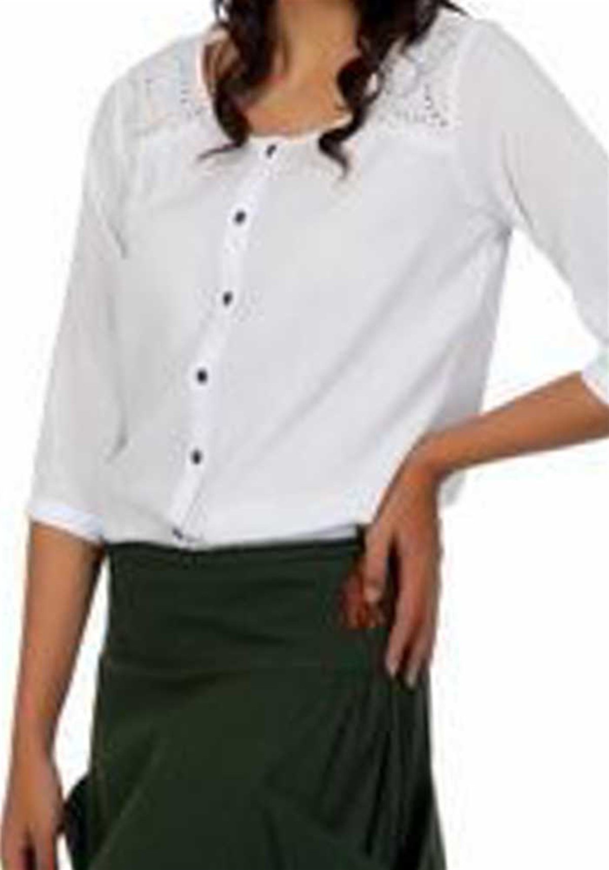 Şilebezi Bluz Yankı Beyaz