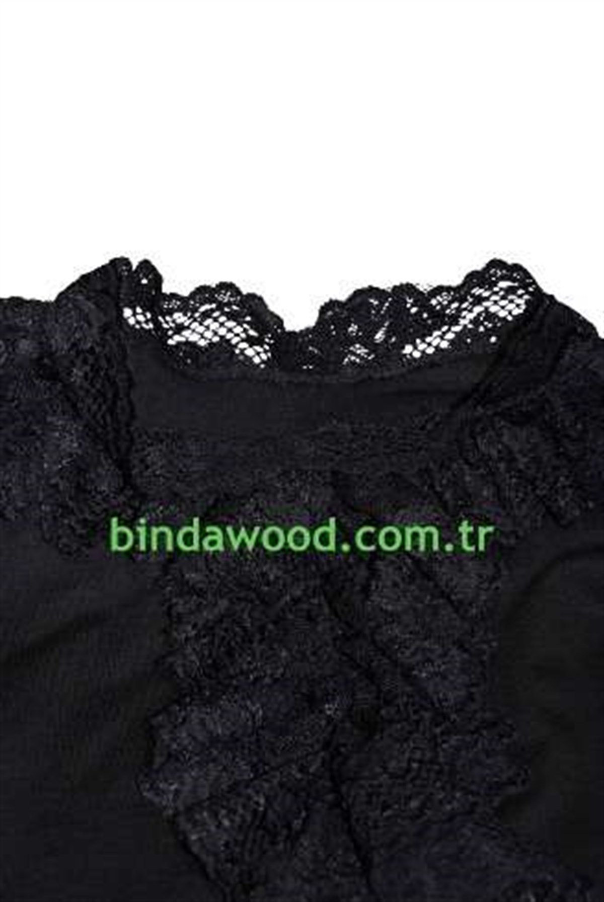 Siyah Dantelli Yaka