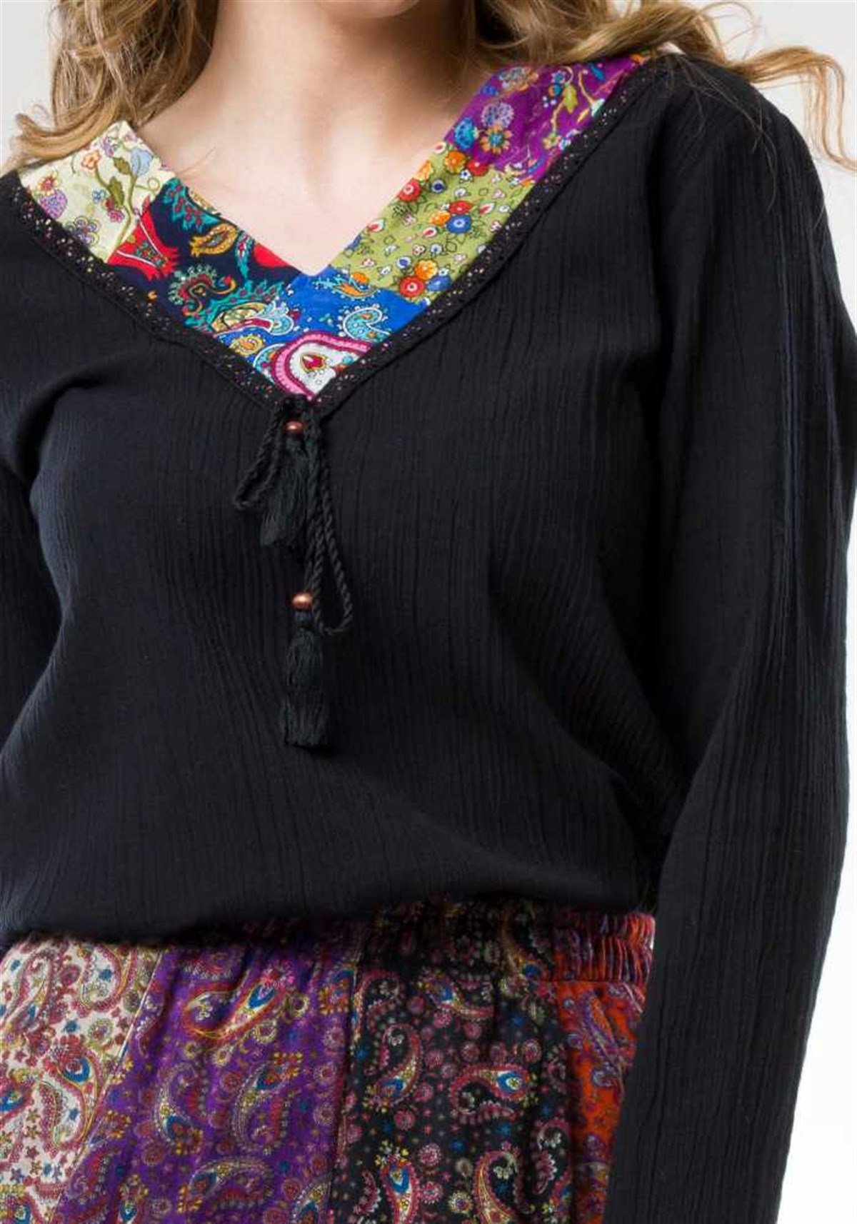 Siyah Geniş Yaka Tunik