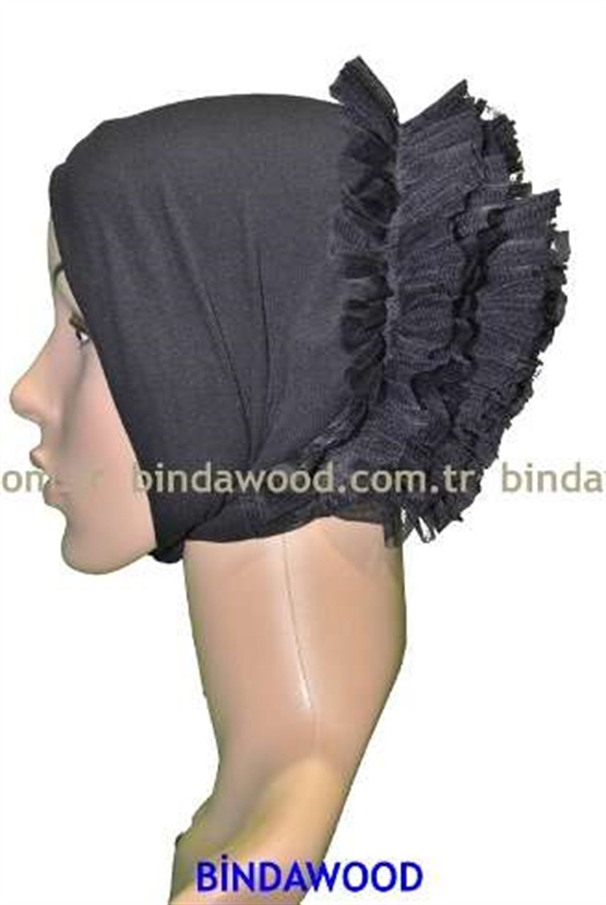 Siyah Kıvırcık Bone Bağlamalı