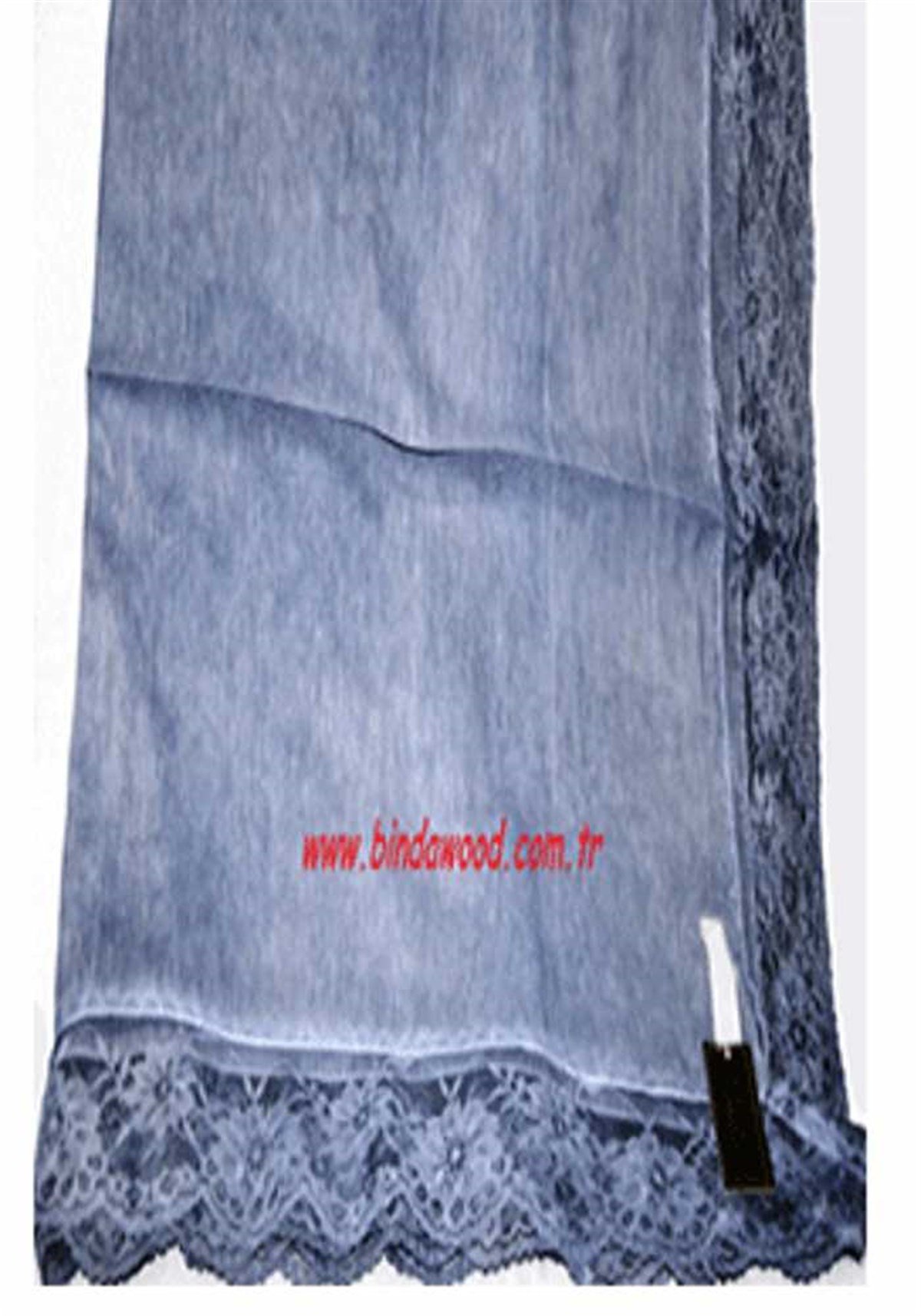 Taşlanmış Dantelli Şal