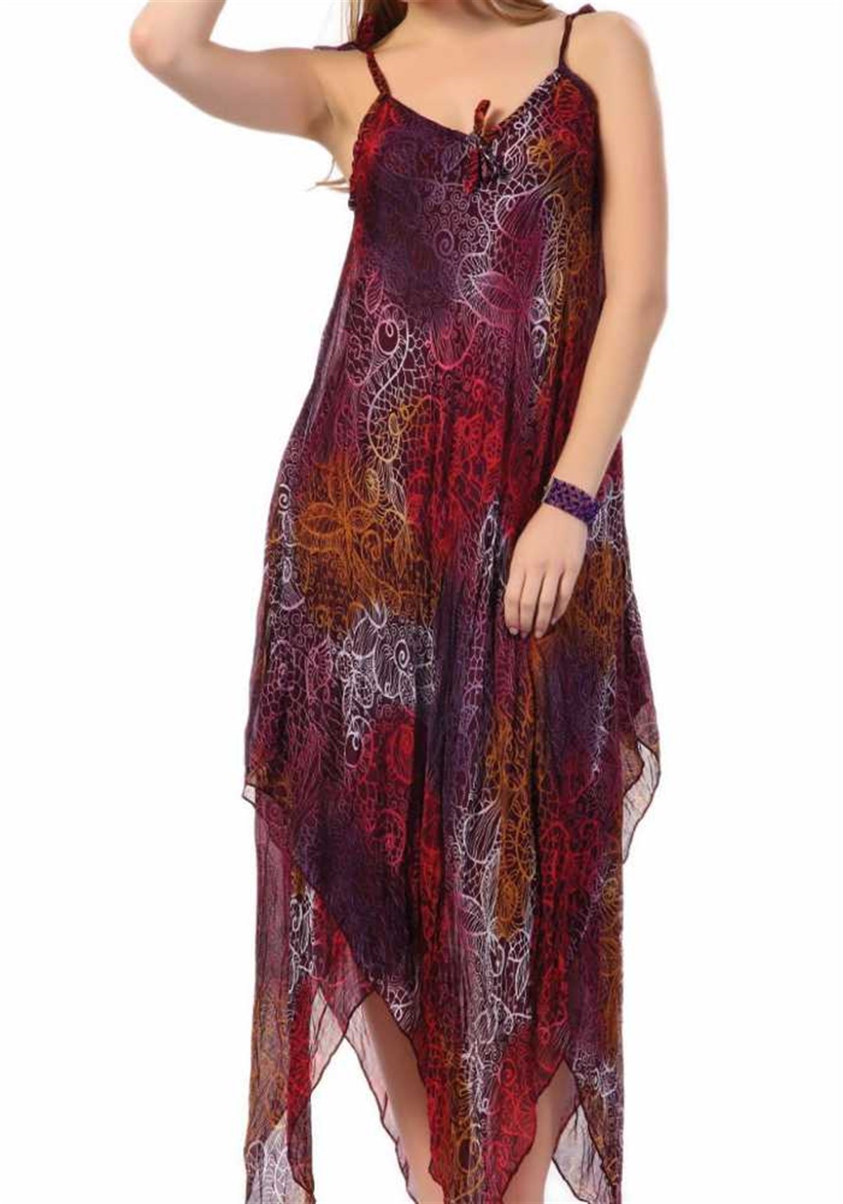 Tül Elbise Şal Desen