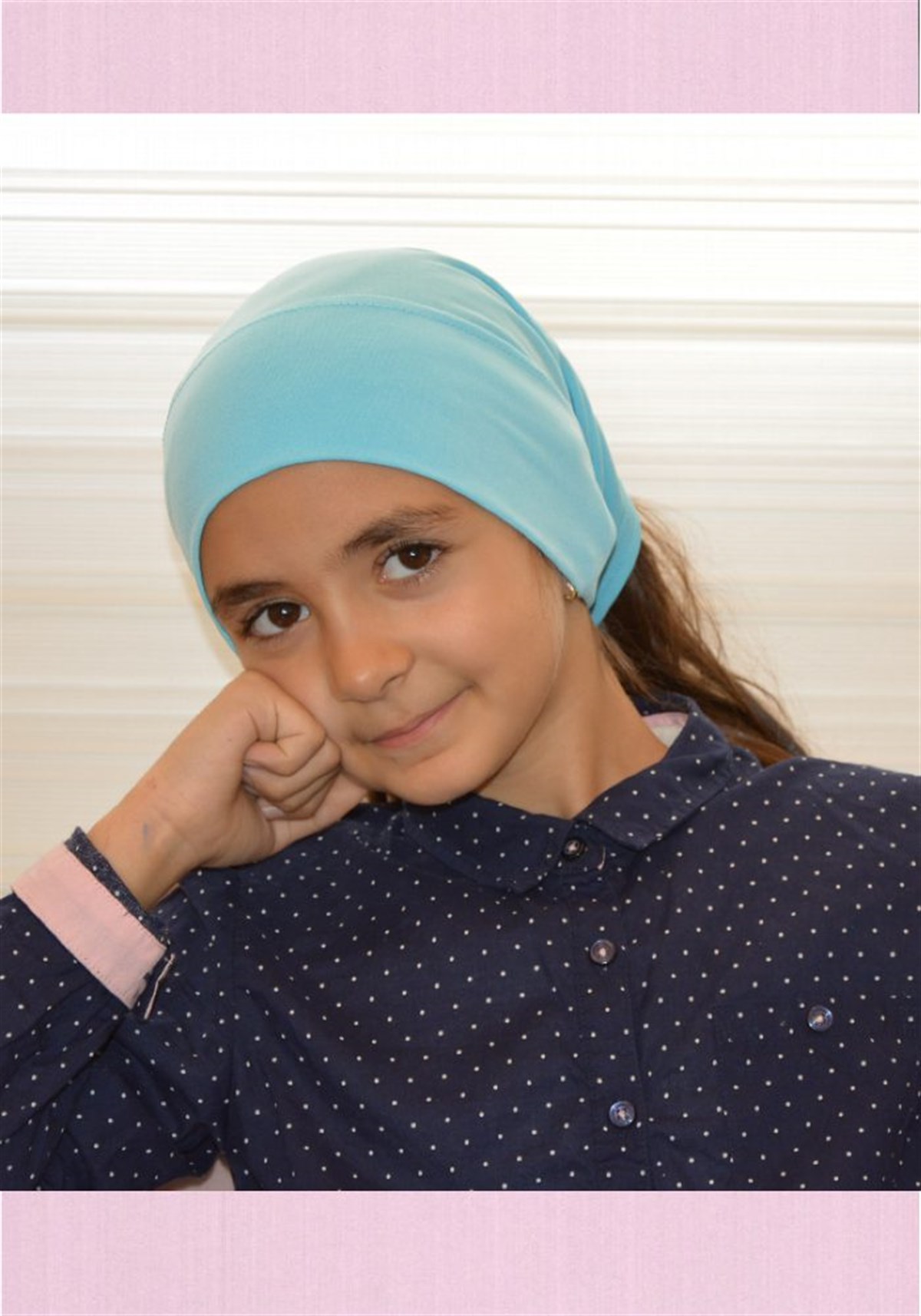 Turkuaz Kız Çocuk Bone