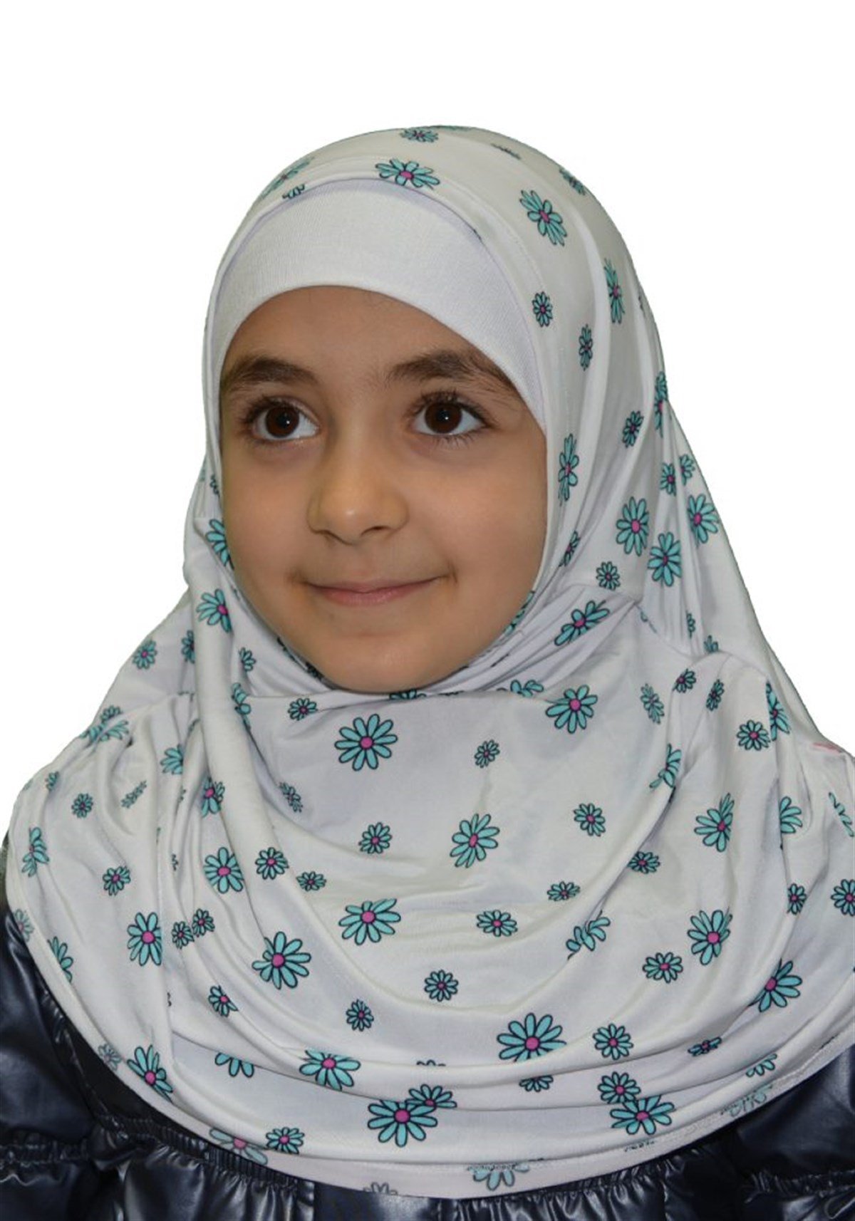 Turkuaz Papatya Çocuk Pratik Eşarp Outlet