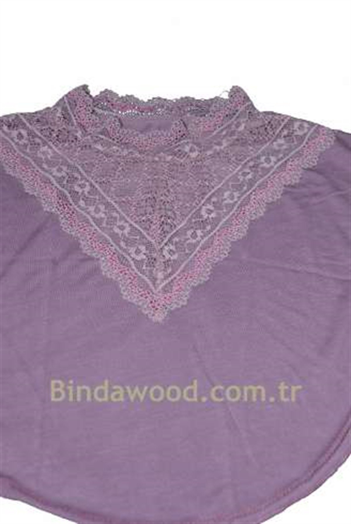 Yakalık Mor Dantelli Boyunluk