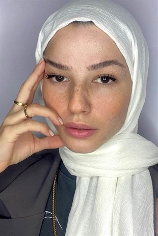 Berceste  Ladin Şal Kırık Beyaz