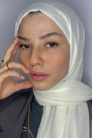 Berceste  Ladin Şal Kırık Beyaz