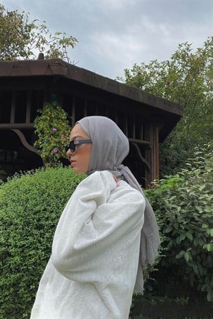 Beyza Karam Bürümcük Şal Gümüş Gri