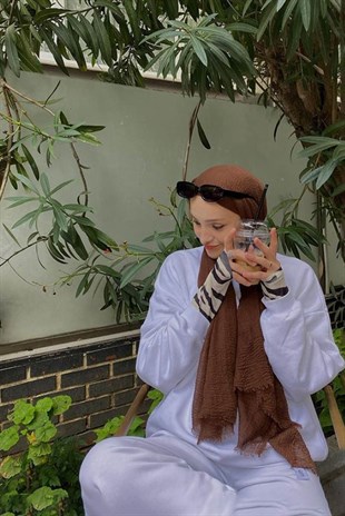 Eda Temiz Bürümcük Şal Çikolata Kahve