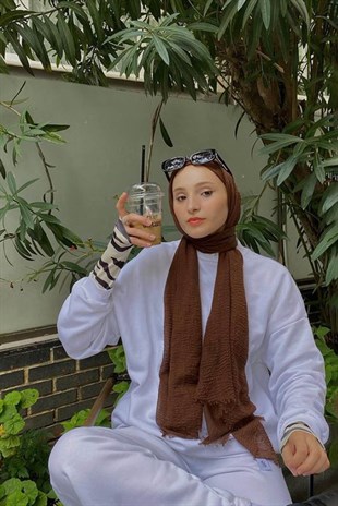 Eda Temiz Bürümcük Şal Çikolata Kahve