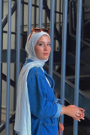 Gizem Ceylan Daily Penye Şal Gümüş Gri