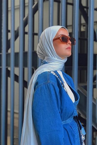 Gizem Ceylan Daily Penye Şal Gümüş Gri