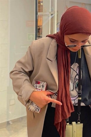 Gizem Ceylan Daily Penye Şal Kiremit