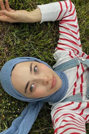 Rümeysa Yağcı Bürümcük Şal Gök Mavisi