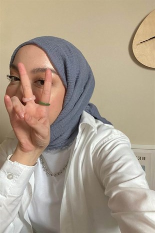 Zehra Sarı Bürümcük Şal Bondi Mavisi