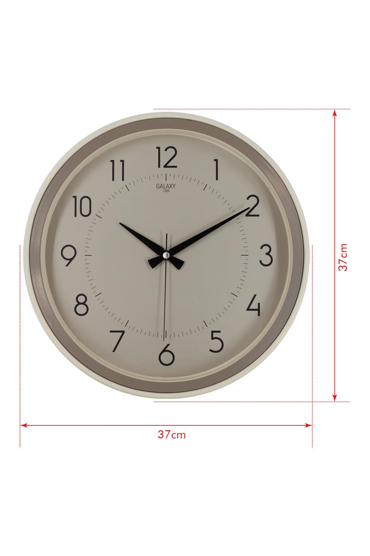 Krem Kasa Kumbeji Çerçeve Duvar Saati 37 cm