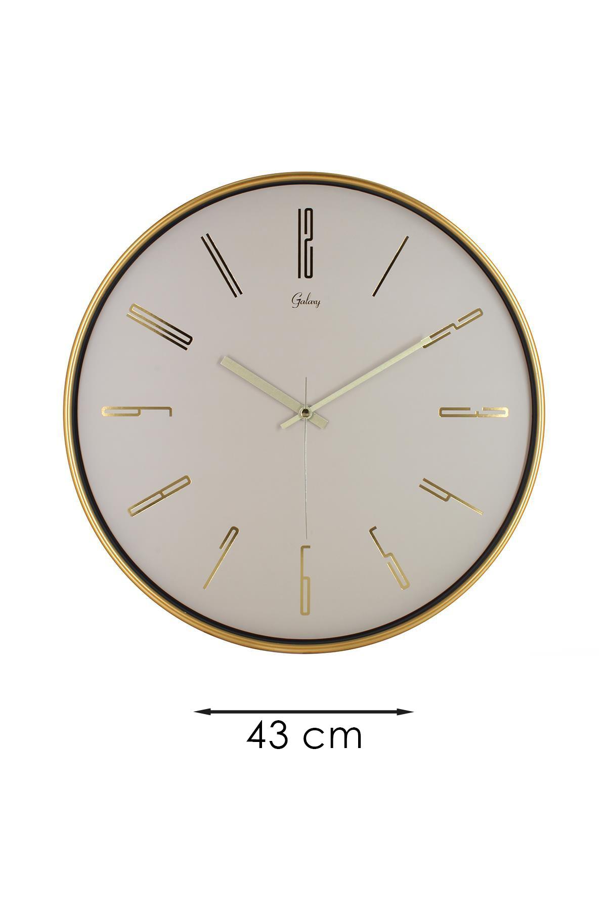 GOLD BEJ KADRAN RAKAMLI DUVAR SAATİ 43 CM