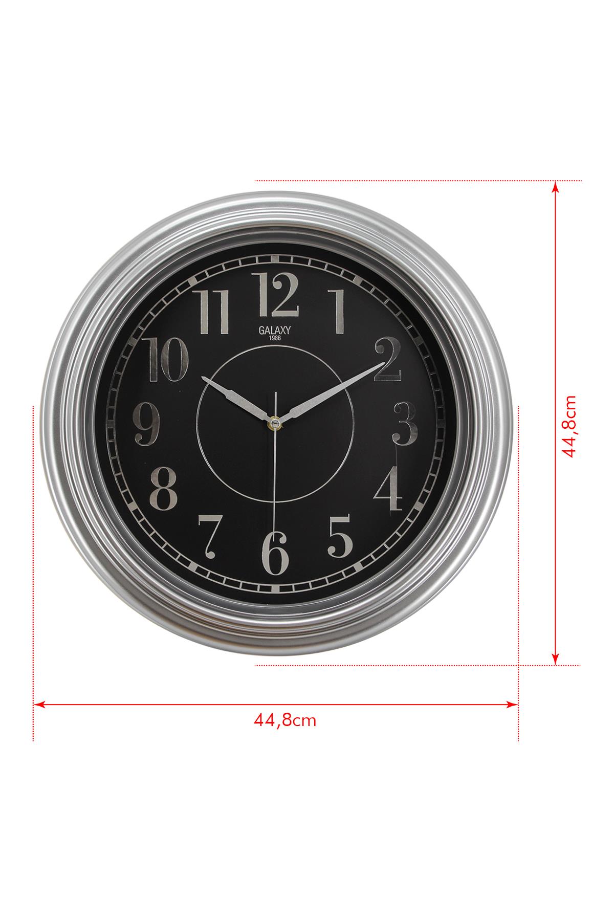 Gri Kasa Gri Çerçeve Duvar Saati 45 cm