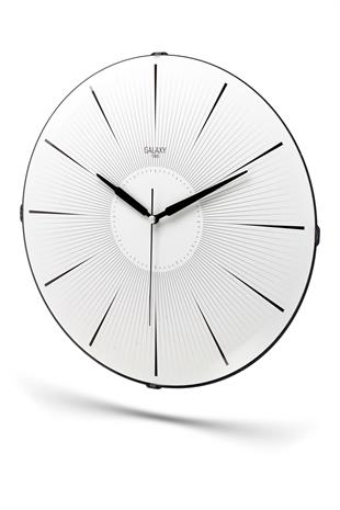 ÇUBUK RAKAM KREM ZEMİNLİ BOMBELI DUVAR SAATİ 35 CM