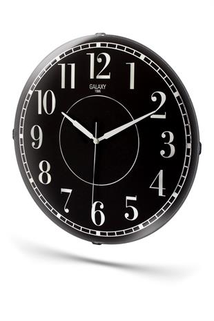 YALDIZLI RAKAMLI SİYAH ZEMİNLİ DUVAR SAATİ 35 CM