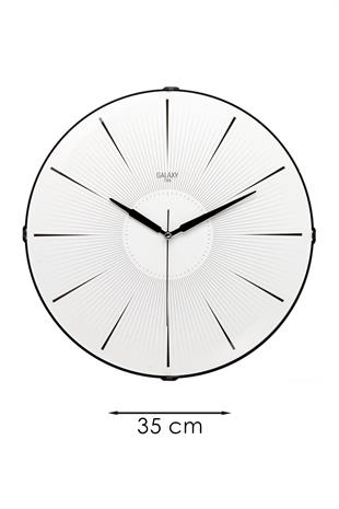 ÇUBUK RAKAM KREM ZEMİNLİ BOMBELI DUVAR SAATİ 35 CM