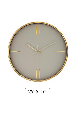 DEKORATİF KREM KADRAN ÇİZGİLİ RAKAM GOLD DUVAR SAATİ 29.5 CM