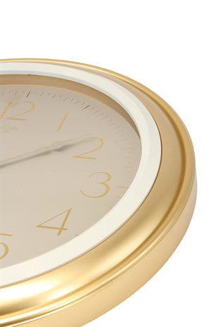 GOLD KASA KREM CERCEVE DUVAR SAATİ 44.5 cm 