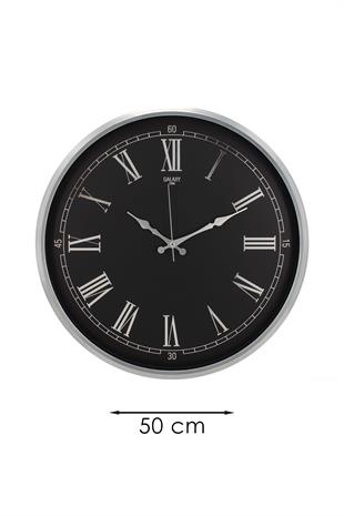 GRİ ÇERÇEVE ROMA RAKAM DUVAR SAATİ 50CM