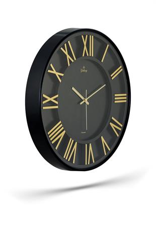 ROMA RAKAMLI SİYAH ZEMİNLİ DUVAR SAATİ 43 CM