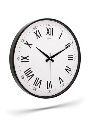 SİYAH ROMA RAKAMLI BEYAZ ZEMİNLİ DUVAR SAATİ 43 CM